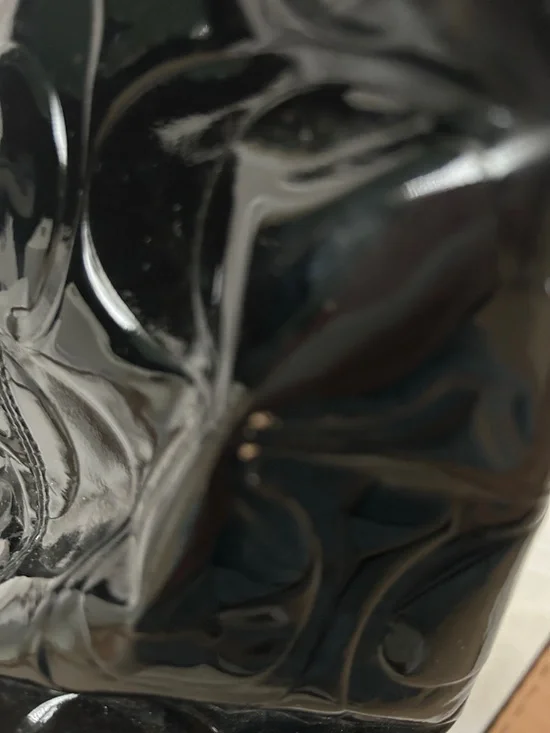 Coach Black Patent Leather w/ Tan Leather Trim Tote Shoulder Bag Purse ♥️♥️ - Picture 12 of 13